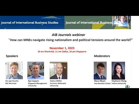 AIB Journals Webinar #32: MNEs’ Navigation of Rising Nationalism and Political Tensions