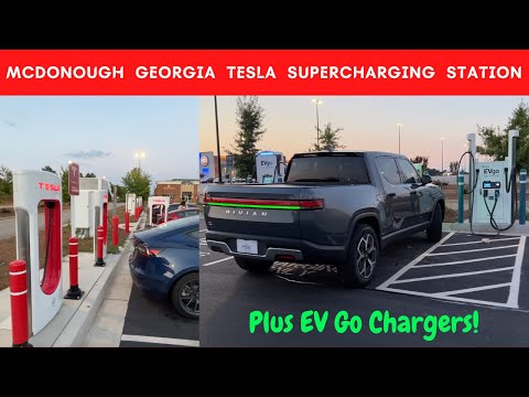 McDonough Georgia Tesla Supercharging Station! *Plus EVGo Chargers*