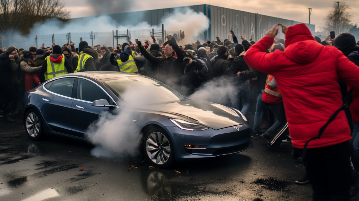 Tensión en Alemania: Protesta en Planta de Tesla Escala a Enfrentamientos