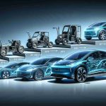 Generate a high-definition, realistic image representing the evolution of electric vehicles, portraying a transition in strategy of a leading anonymous electric car manufacturer. The image should showcase the transformation from older models to the latest ones, embodying technological advancement and change in design philosophy.