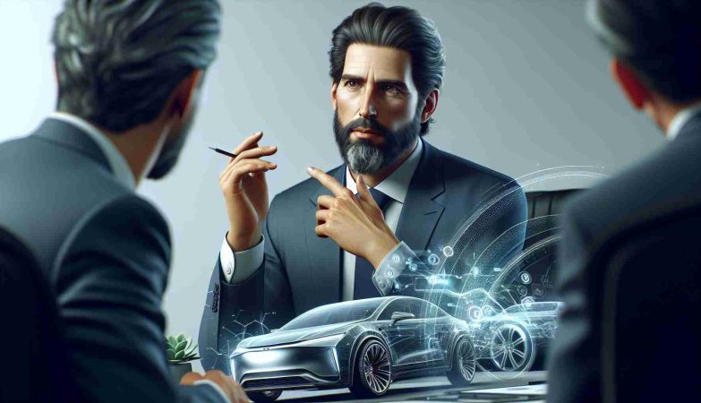 Realistic HD image of a prominent individual who is a successful investor expressing concerns over the latest endeavors of the lead figure of a renowned electric vehicle company.