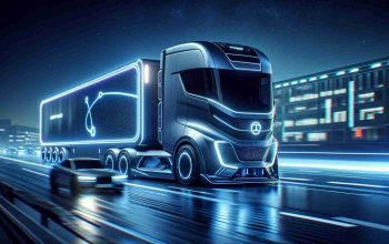 A realistic high-definition depiction of a groundbreaking future for electric transportation, featuring a concept electric truck named the Neptune e-Truck. In this envisioned future, the Neptune e-Truck is at the forefront of a movement towards sustainable transportation. It is designed with cutting-edge technology, sleek lines, and eco-friendly features. From its streamlined body to its zero-emission engine, this truck represents the next milestone in electric efficiency and performance.