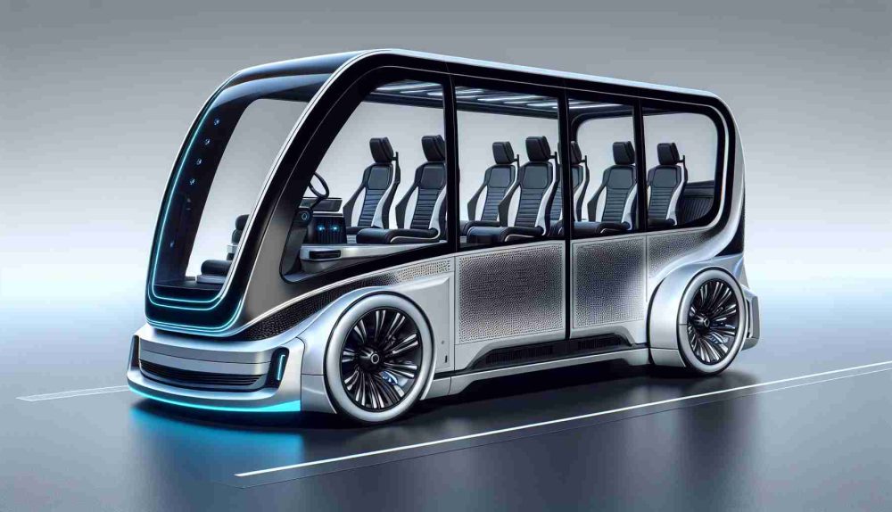 Generate a high-definition, realistic image of a cutting-edge autonomous urban shuttle, inspired by the future of transportation technology. The vehicle should feature streamlined design aesthetics, advanced automatic driving capabilities, a multitude of seating arrangements to accommodate various passengers, and the signature sleek and modern look expected from top-of-the-line futuristic vehicles.