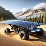 Realistically detailed high-definition illustration of a concept vehicle named the 'Solar Voyager'. The Solar Voyager is an innovative sustainable vehicle powered by solar energy. It is envisioned for traversing diverse terrains, smoothly cruising across sandy deserts, gliding through dense forests, and roaming along rocky mountains. Wherever it travels, it represents a journey beyond traditional boundaries, demonstrating a harmony between technology and nature.