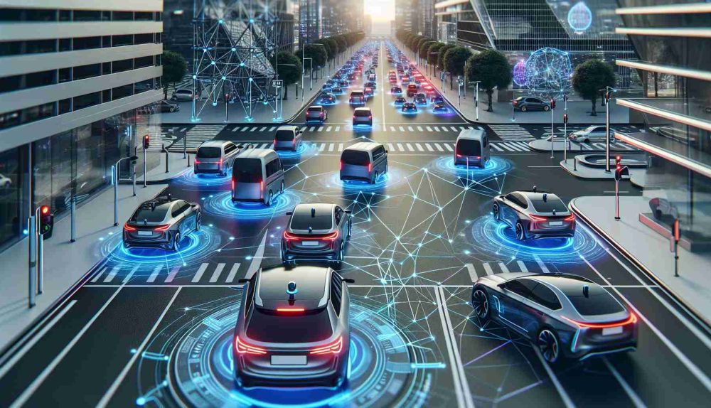 An image showcasing the next frontier of autonomous vehicles. The scene includes a detailed view of a fleet of self-driving cars on an intricate network of roads, displaying advanced navigation technology, sensing and predictive road behavior features. The vehicles show a variety of designs, as yet futuristic and practical. The environment around suggests a modern city with sleek buildings and well-maintained infrastructure. All this in a realistic and high-quality depiction to portray the upcoming era of autonomous mobility technology.