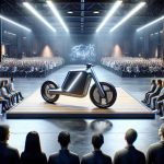 A realistic, high-definition image of a ground-breaking event where an autonomous electric bike is being unveiled. The setting is in a modern, industrial-style stage filled with eager tech enthusiasts. The bike in focus has sleek lines and futuristic design aspects, being the centerpiece of the event. It's an electric bike, self-driving, with recognizable features such as unusual wheel designs and sophisticated control panels. This is not a product by any existing company but is a new revolution in the world of autonomous vehicles and transportation. The atmosphere is electric with anticipation and excitement.