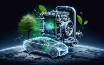 A high-definition, realistic image of an innovative cooling system designed by a prominent electric vehicle manufacturer, sparking environmental concerns. The cooling system should be intricately designed, displaying high-end technology. Furthermore, illustrate some visual elements suggesting environmental concerns, like a faded green leaf or a dying tree in the background, symbolizing its potential harm to nature.