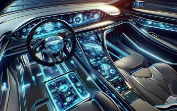 A highly detailed, photorealistic image of a futuristic driving experience. The scene unfolds inside of an all-new, unnamed high-tech car that's considered a 'mirage' for its sleek and avant-garde design. The car is filled with advanced amenities and innovative technology, shining under the ambient lights. Its dashboard glows with touch-sensitive displays and holographic controls. The cutting-edge, state of the art technology evokes a sense of driving in the future.