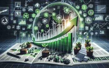 A high-definition, realistic image showing the concept of a surge in renewable energy stocks following positive analyst reviews. The image may include various elements to portray this, such as a series of upward-trending charts and graphs with green color symbolism to represent renewable energy. You may also include icons related to wind turbines, solar panels, and hydroelectric power to represent different types of renewable energy. A newspaper or digital screen can be included displaying headlines about positive analyst reviews, enhancing the storyline of the image.