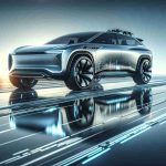 An ultra high-definition realistic illustration of a futuristic Sport Utility Vehicle (SUV) from an innovative automaker. The SUV is portrayed taking a bold step towards the future, mirroring advanced technologies and sustainable solutions. The vehicle stands against an expansive backdrop, subtly highlighting its pioneering spirit and audacious strides in technology. Generate the image in a style that makes viewers anticipate the future of automobile transportation.