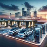 High-definition, realistic visualization of the evolution in Electric Vehicle (EV) charging solutions. The image portrays cutting-edge technology facilities, including sleek, modern charging stations designed to accommodate multiple EVs at once. The imagery is grounded in a mix of urban and suburban settings, hinting at the growth of accessibility in diverse locations. The scene is set under a sky painted by the shifting colors of dusk, encapsulating a metaphorical shift in energy consumption behaviors and advancements in sustainable living solutions.