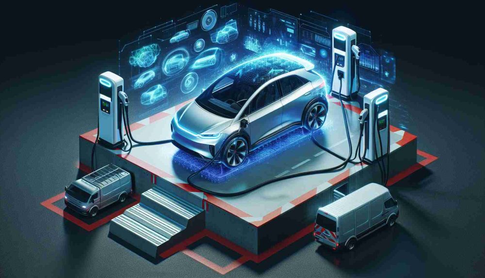 Generate a realistically high-definition image illustrating the following concept: 'Thrilling announcements for electric vehicle enthusiasts! Activation of high-speed charging platforms for unbranded electric vehicles!'