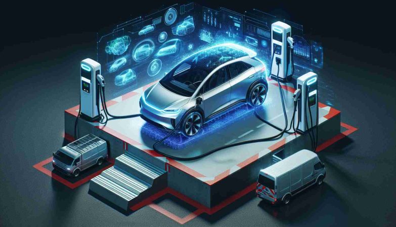 Generate a realistically high-definition image illustrating the following concept: 'Thrilling announcements for electric vehicle enthusiasts! Activation of high-speed charging platforms for unbranded electric vehicles!'