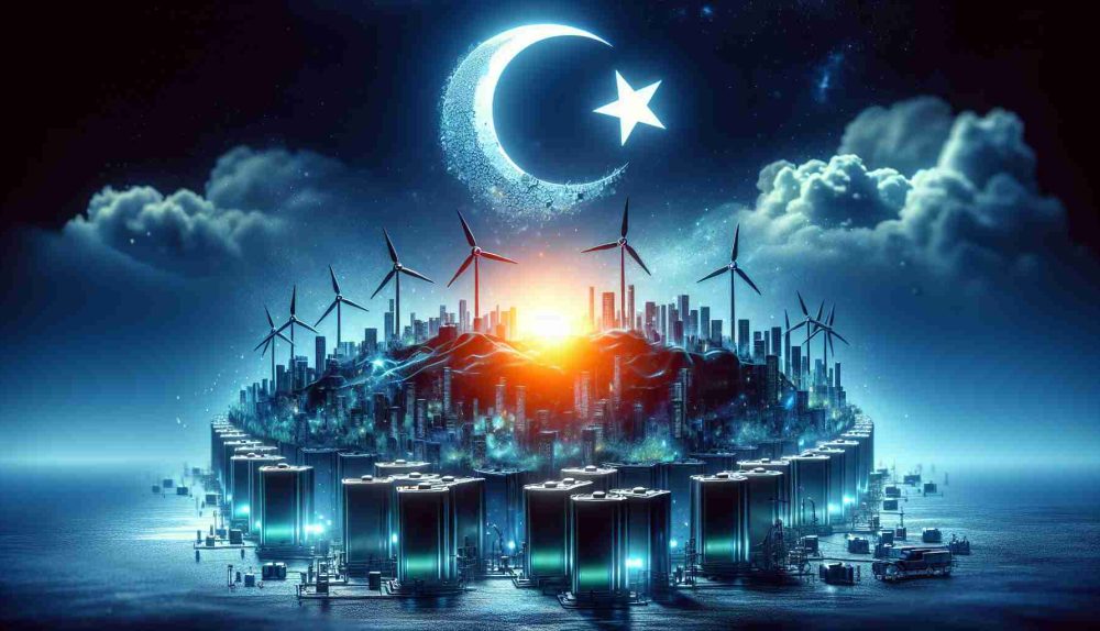 High definition image of a metaphorical representation of Turkey's major changes in its energy storage industry, symbolized by a battery revolution. The image should depict advanced battery technologies signifying the potential breakthroughs on the horizon in Turkey's power and energy sector.