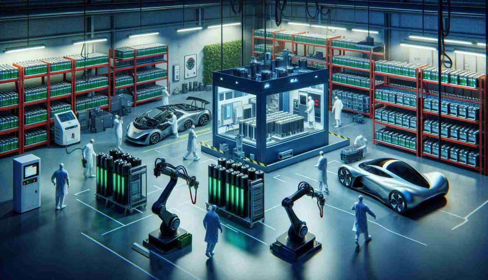 A high-definition realistic image depicting the bold expansion of CATL's battery swapping initiative in the field of electric vehicles. The scene could include fervid activities within a hi-tech lab or invention facility where engineers are earnestly working on newer battery designs. Nearby, a van-like structure or mobile station specifically built for swapping batteries in electric vehicles can be seen. High-tech robotic arms could be visualizing the automated process of changing batteries quickly and efficiently. Apart from these, we could also see neatly stacked sleek, energy-dense batteries, picturing the robust inventory a part of the expansion strategy. The overall setting should emanate the vibe of technological advancement and revolution in the EV industry.