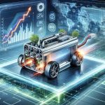 An HD image showcasing the future of Electric Vehicle (EV) battery cooling systems. It captures the essence of the thriving market. The image may include an advanced cooling system, with state-of-the-art materials and design. Also, it may depict a dynamic market graph, showing the market trends and projections in the sector. To signify the 'future', futuristic elements such as sleek lines, modern colours, and digital interfaces may be included.