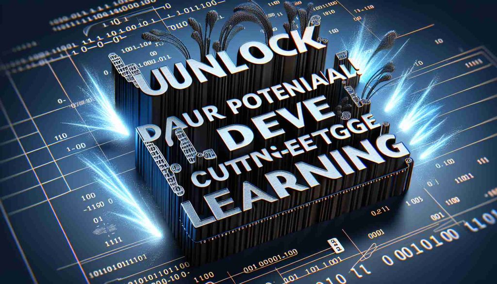 A high-definition, realistic image displaying the phrase 'Unlock Your Data Potential! Dive into Cutting-Edge Learning'. The words are illustrated in a compelling and dynamic way reflecting the exciting nature of data exploration and cutting-edge learning. Perhaps make use of data related elements such as graphs, charts, or binary codes to enhance the theme of the image.