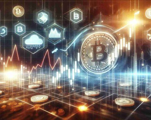 A high-definition graphic representation of significant events happening in a hypothetical cryptocurrency exchange platform, akin to Coinbase. This should depict a major stock sale happening and prices skyrocketing. Include indicators such as stock charts with an upward trend, and symbols of currency or coins to represent the digital nature of the platform.