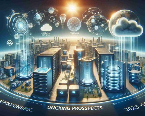 A high definition, realistic image representing the unlocking of future prospects in data management. The scene depicts innovative technologies such as artificial intelligence and machine learning data sorting mechanisms, cloud computing infrastructure, futuristic data centers, virtual reality data visualization platforms, and secure encryption methodologies. The year 2025-2032, representing the time frame of these predictions, is prominently displayed in the image. The atmosphere is optimistic and forward-looking, demonstrating the potential of advanced data technologies.