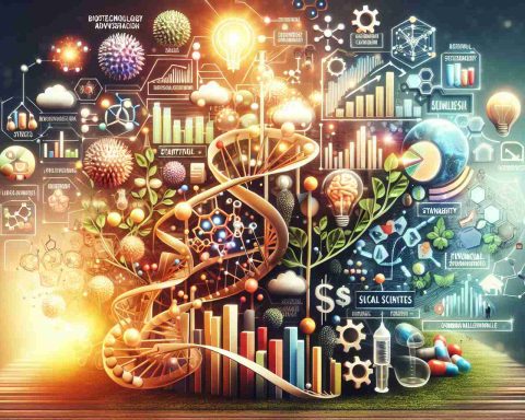 Create a realistic high-definition image that represents the theme of 'Essential Strategies for Life Sciences Startups'. The image may include symbols of scientific innovation, vibrant startup culture, biotechnology advancements, and textual graphics addressing common pitfalls to avoid for financial sustainability. Remember, this is not a specific scene but an abstract concept, thus necessitating creativity and symbol use.